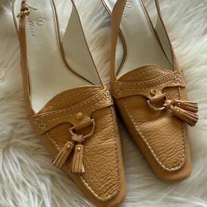 Cole Haan Tan Leather Tassel Loafers